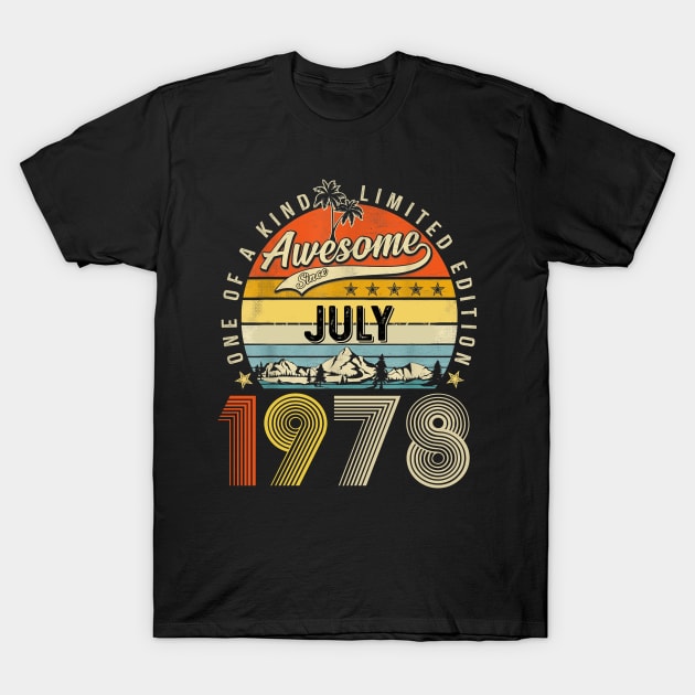 Awesome Since July 1978 Vintage 45th Birthday T-Shirt by Brodrick Arlette Store